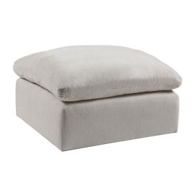 Ivory Ottoman with Removable Cushion