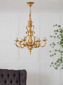 6 - Light 25.5" Metal Chandelier, Hanging Light Fixture with Adjustable Chain, Bulb Not Included