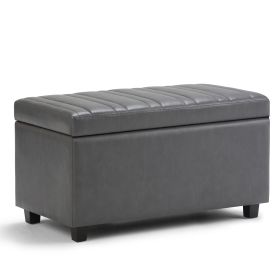 Darcy - Storage Ottoman Bench - Stone Grey