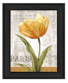 "Golden Flower" by Artisan Ed Wargo, Ready to Hang Framed Print, Black Frame
