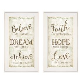 "Faith / Believe" 2-Piece Vignette by Mollie B, White Frame