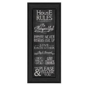 "House Rules" By Susan Ball, Printed Wall Art, Ready To Hang Framed Poster, Black Frame