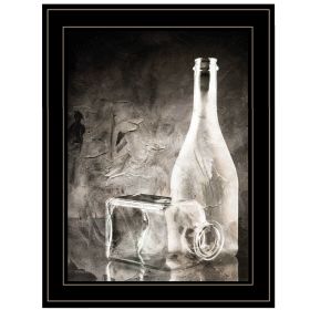 "Moody Gray Glassware Still Life" by Bluebird Barn, Ready to Hang Framed Print, Black Frame