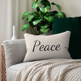Decorative Throw Pillow - Double Sided Sofa Pillow / Peace - Beige Black